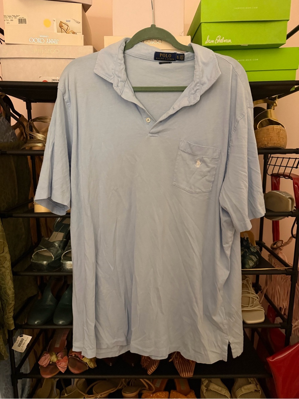 Polo by Ralph Lauren Pale Blue Short-Sleeve Polo with Pocket